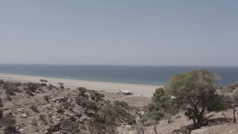 A panoramic view of Imi Ouaddar, north of Taghazout and Agadir, Morocco Stock-Footage 242492581