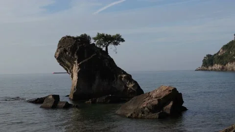 Panoramic view of Inkumu Beach, Bartin, Turkey Stock Footage 234618486