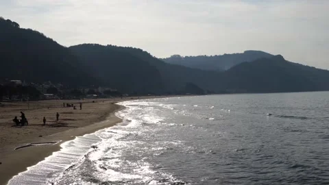 Panoramic view of Inkumu Beach Stock Footage 234618493