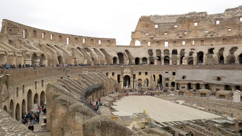 Panoramic view inside the Colosseum Video stock 106332141