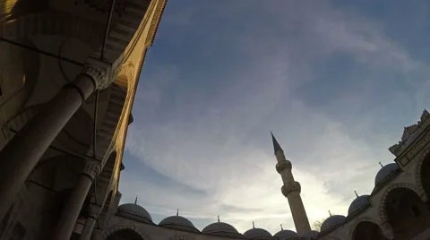 Panoramic view inside the mosque 스톡 동영상 49873561