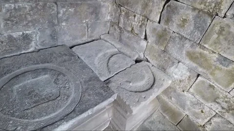 Panoramic View Inside Perwara Temple, Lumbung Temple Compound, Java, Indonesia Stock Footage 306091314