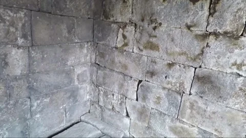 Panoramic View Inside Perwara Temple, Lumbung Temple Compound, Java, Indonesia Stock Footage 306091703