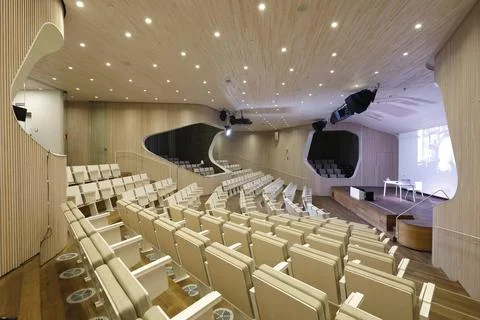 Panoramic view of the interior of the auditorium Stock Photos