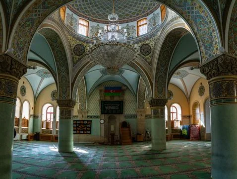 Panoramic view interior Muhammad Mosque Stock Photos