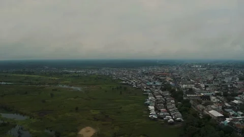 Panoramic view of Iquitos the city in the Amazon rainforest, Amazonia of Peru 4K Stock Footage 197111370