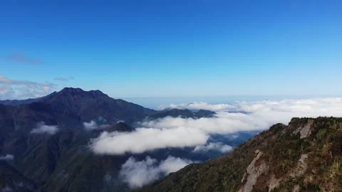 Panoramic View of Ishizuchi Mountain Range from Kamegamori Early Autumn Video stock 345032246