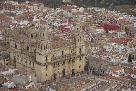 Panoramic view of jaen cathedral Stock Photos