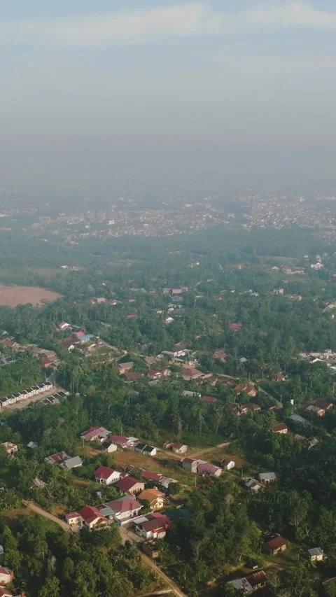 Panoramic view of Jambi city. Sumatra, Indonesia. Stock Footage 252253129
