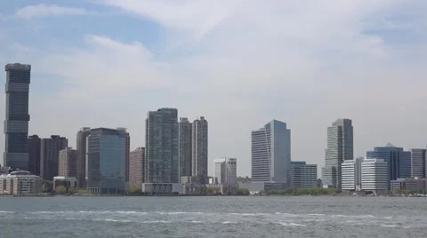 Panoramic view of  the Jersey city. Stock Footage 63496982