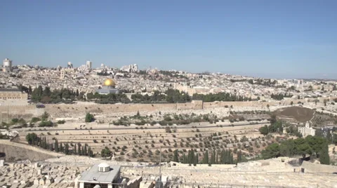 Panoramic view of Jerusalem Stock Footage 37846433