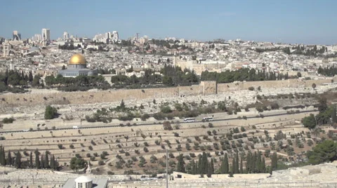 Panoramic View of Jerusalem Stock Footage 37847445