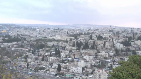 Panoramic View of Jerusalem Stock Footage 37849260