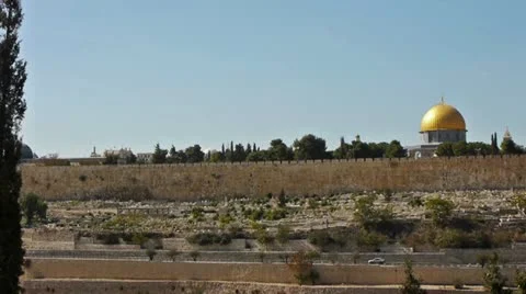 Panoramic view of Jerusalem old city Stock Footage 11870210