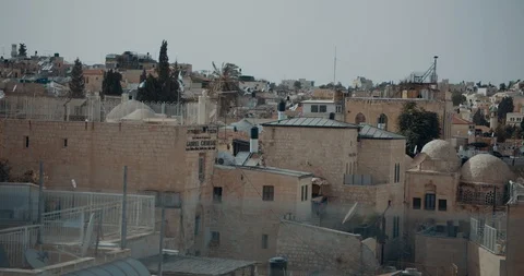 Panoramic View To Jerusalem Old City - pan right Vídeo Stock 90203383