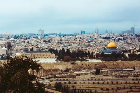 Panoramic view of Jerusalem Stock Photos