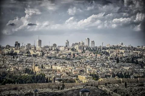 Panoramic view of Jerusalem Stock Photos