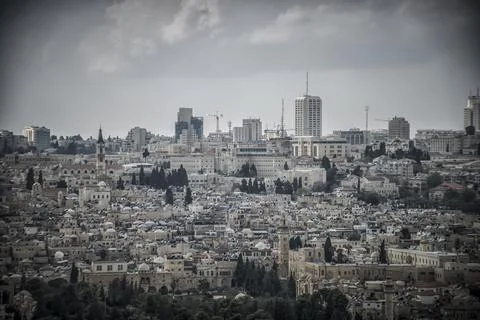 Panoramic view of Jerusalem Stock Photos