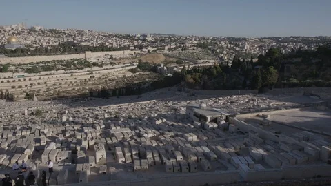Panoramic view of Jerusalem with the Temple Mount Stock Footage 86113989