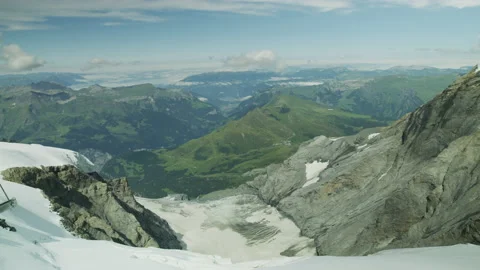 Panoramic view from the Jungfraujoch Stock Footage 219003299