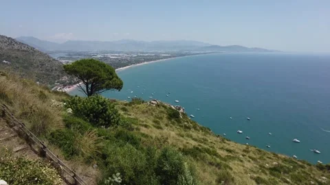 Panoramic view from the Jupiter Anxur Temple in Terracina, Latina, Lazio, Italy 库存影片 247368079