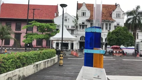 Panoramic View of Kali Besar River Stock Footage 320782893