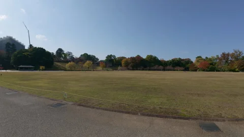 Panoramic view of Kanazawa Castle Park with colorful autumn foliage 動画素材 331886842