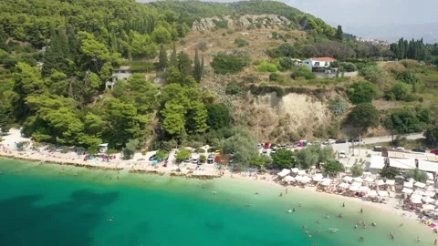 Panoramic View of Kasjuni Beach and its Cape, Split Stock Footage 301875971