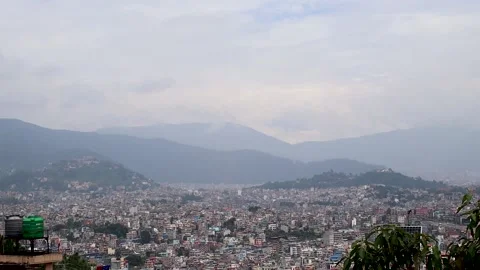 Panoramic view of the Kathmandu Valley from Uma Maheshwor 스톡 동영상 211808401
