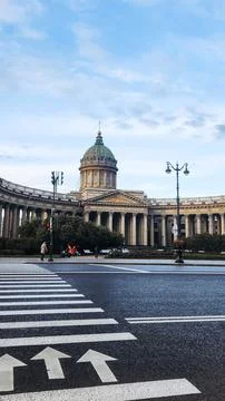 Panoramic view of Kazan Cathedral early in morning Stock Photos