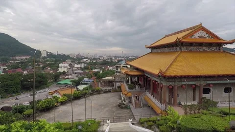 Panoramic View, Kek Lok Si Buddhist Temple, George Town, Penang, Malaysia Stock Footage 296382876