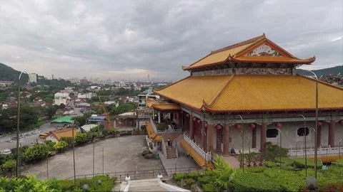 Panoramic View, Kek Lok Si Buddhist Temple, George Town, Penang, Malaysia Video stock 296383198