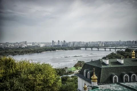Panoramic view of Kiev Stock Photos