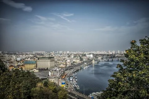 Panoramic view of Kiev Stock Photos