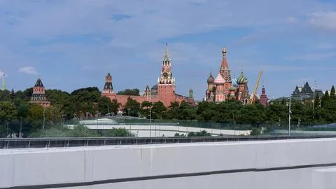 Panoramic View of the Kremlin and Saint Basil’s Cathedral Foto stock