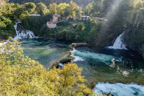 Panoramic view krka Stock Photos
