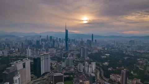 Panoramic view of Kuala Lumpur's skyline Stock Footage 301780443