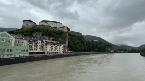 Panoramic view of Kufstein city skyline and Kufstein fortress. Austria 動画素材 340819660
