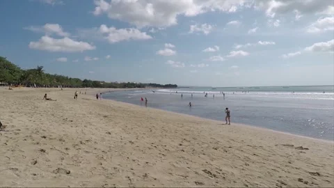 Panoramic View, Kuta beach, Bali, Indonesia Stock Footage 303067080