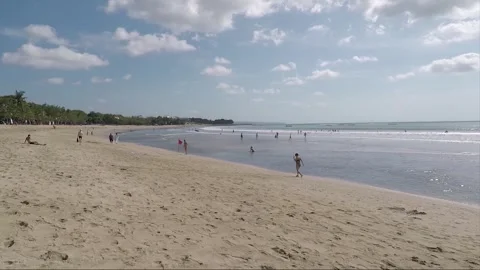 Panoramic View, Kuta beach, Bali, Indonesia Stock Footage 303068354
