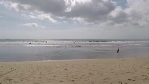 Panoramic View, Kuta beach, Bali, Indonesia Stock Footage 303078227