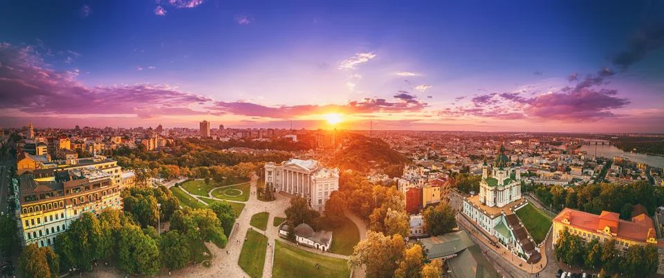 Panoramic view of Kyiv Stock Photos
