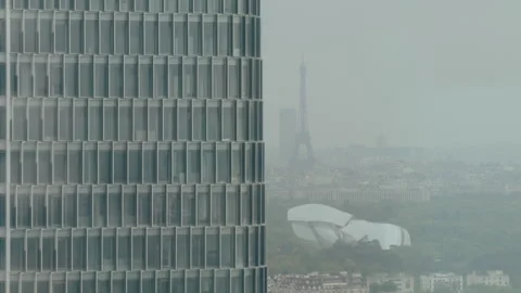 Panoramic view of La Défense business district in Paris Stock Footage 309085059