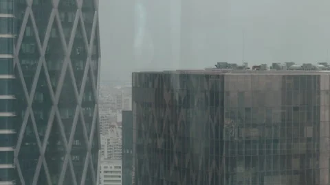 Panoramic view of La Défense business district in Paris Stock Footage 309085074