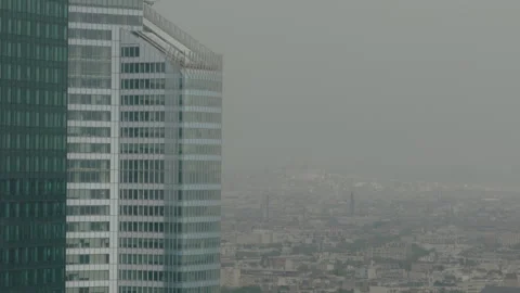 Panoramic view of La Défense business district in Paris Stock Footage 309085090