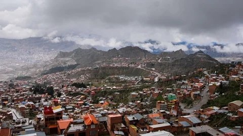 Panoramic View On La Paz Stock Footage 96146547