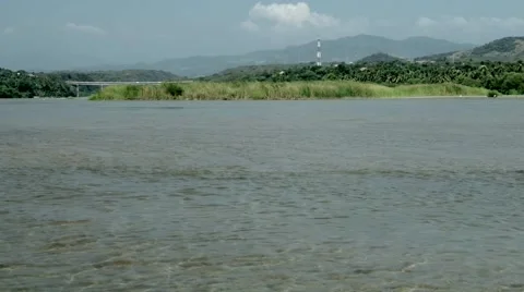 Panoramic view of a lagoon in Oaxaca state  in Mexico Stock Footage 45478699