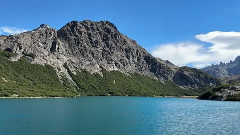 Panoramic view of Laguna Jakob in Parque Nacional Nahuel Huapi, Bariloche. Stock Footage 275045150