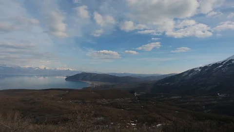 Panoramic view lake and mountains Stock-Footage 122863736