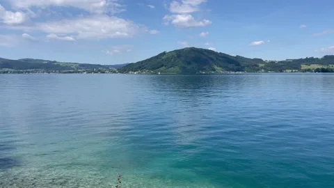 Panoramic view of the lake attersee Stock Footage 228361221